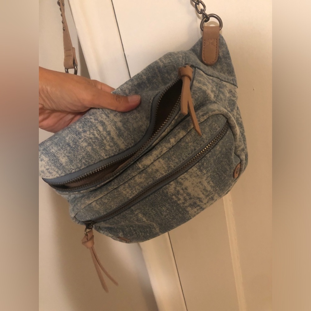Large denim crossbody bag